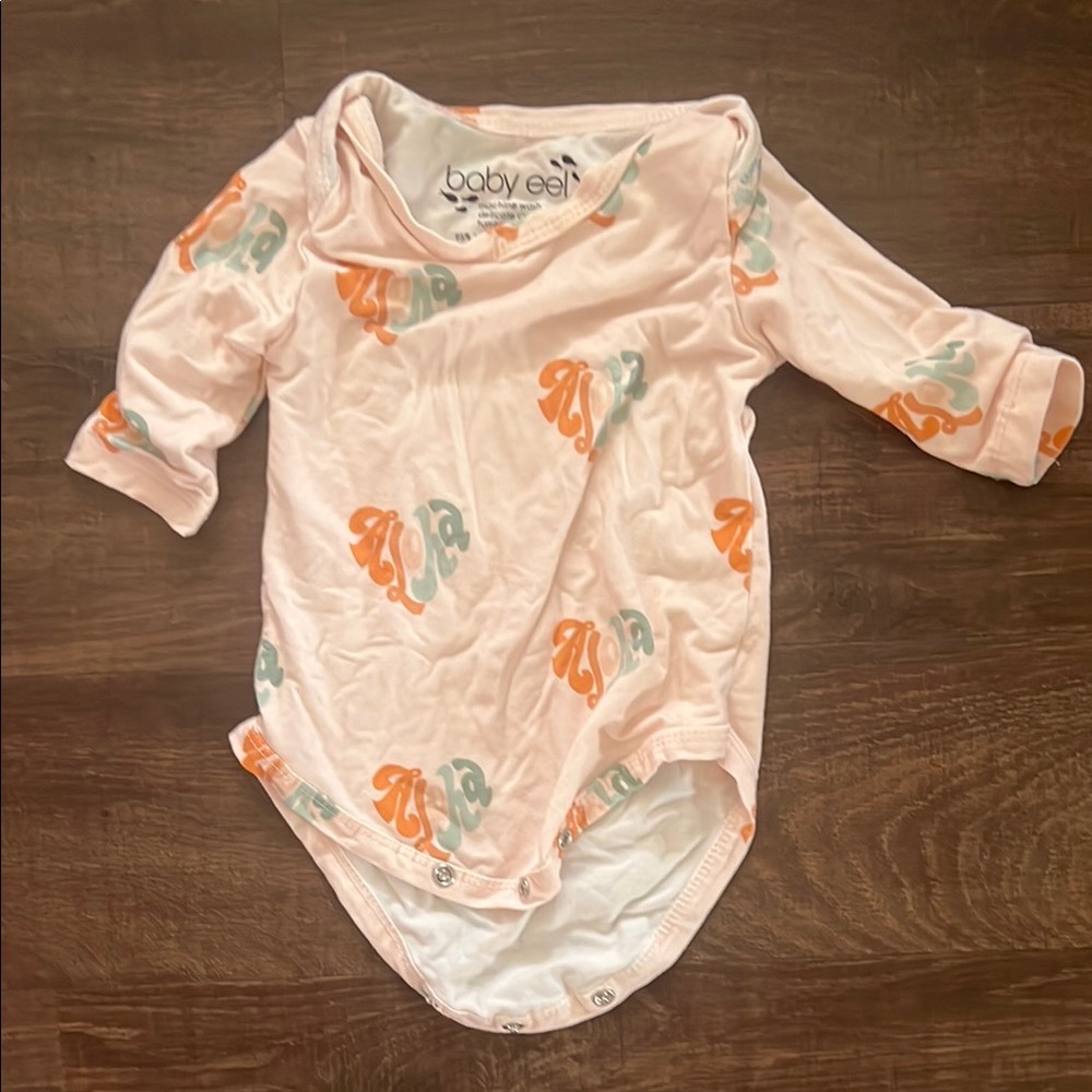 Fighting Eel Pink and Orange Bodysuit with Snap Closures